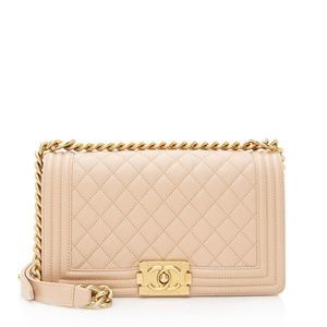Chanel Caviar Leather Old Medium Boy Bag